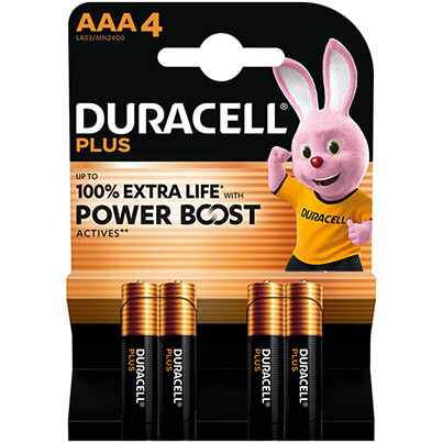 Duracell Coppertop POWER BOOST AAA Batteries (Pack of 4)
