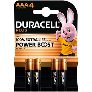 Duracell Coppertop POWER BOOST AAA Batteries (Pack of 4)