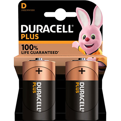 Duracell Coppertop POWER BOOST D Batteries (Pack of 2)