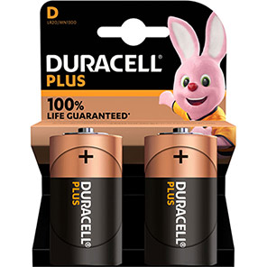 Duracell Coppertop POWER BOOST D Batteries (Pack of 2)