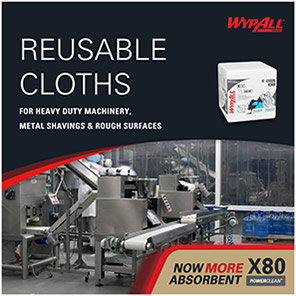 WypAll X80 PowerClean 8388 White Quarterfold Reusable Cloths (Case of 4)