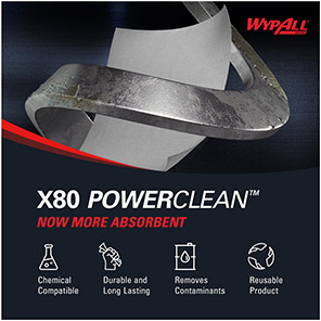 WypAll X80 PowerClean 8388 White Quarterfold Reusable Cloths (Case of 4)