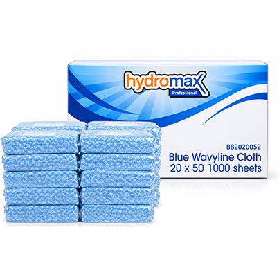 Allied Hygiene Hydromax Wavyline Blue Cloths Pack (Case of 20)