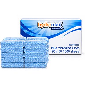 Allied Hygiene Hydromax Wavyline Blue Cloths Pack (Case of 20)