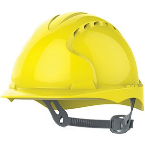 JSP EVO3 Yellow Vented Slip-Ratchet Safety Helmet