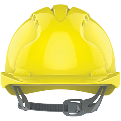 JSP EVO3 Yellow Vented Slip-Ratchet Safety Helmet