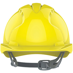 JSP EVO3 Yellow Vented Slip-Ratchet Safety Helmet