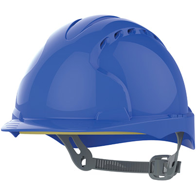 JSP EVO3 Blue Vented Slip-Ratchet Safety Helmet