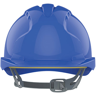 JSP EVO3 Blue Vented Slip-Ratchet Safety Helmet