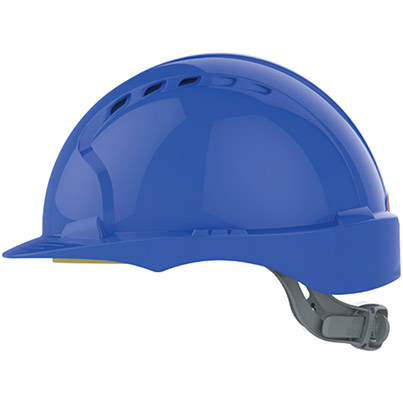 JSP EVO3 Blue Vented Slip-Ratchet Safety Helmet