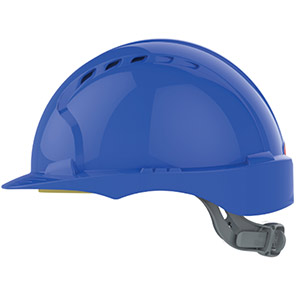 JSP EVO3 Blue Vented Slip-Ratchet Safety Helmet