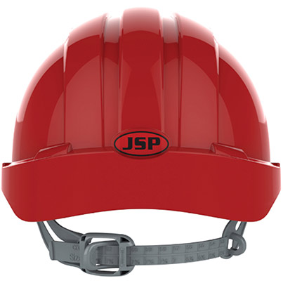 JSP EVO3 Red Vented Slip-Ratchet Safety Helmet