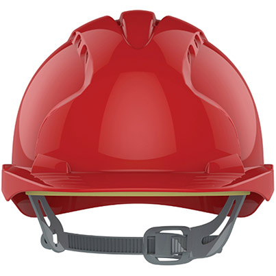 JSP EVO3 Red Vented Slip-Ratchet Safety Helmet