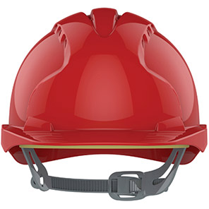 JSP EVO3 Red Vented Slip-Ratchet Safety Helmet