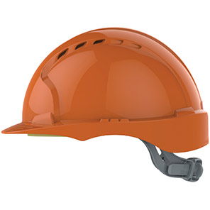 JSP EVO3 Orange Vented Slip-Ratchet Safety Helmet