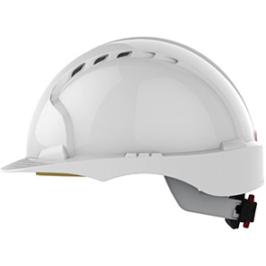 JSP EVO3 White Vented Wheel-Ratchet Safety Helmet