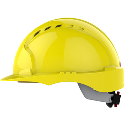 JSP EVO3 Yellow Vented Wheel-Ratchet Safety Helmet