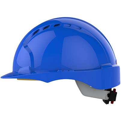 JSP EVO3 Blue Vented Wheel-Ratchet Safety Helmet