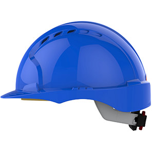 JSP EVO3 Blue Vented Wheel-Ratchet Safety Helmet