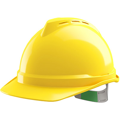 MSA V-Gard 500 Yellow Unvented Push-Key Safety Helmet