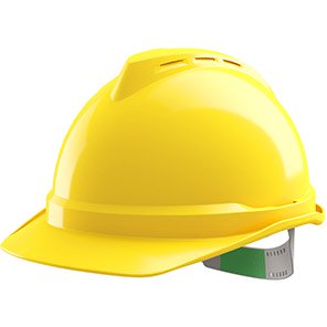 MSA V-Gard 500 Yellow Unvented Push-Key Safety Helmet