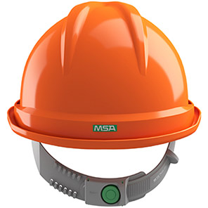 MSA V-Gard 500 Orange Unvented Push-Key Safety Helmet
