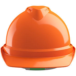 MSA V-Gard 500 Orange Unvented Push-Key Safety Helmet