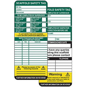 ClawTag Scaffolding Safety Management Insert Tag (Pack of 50)