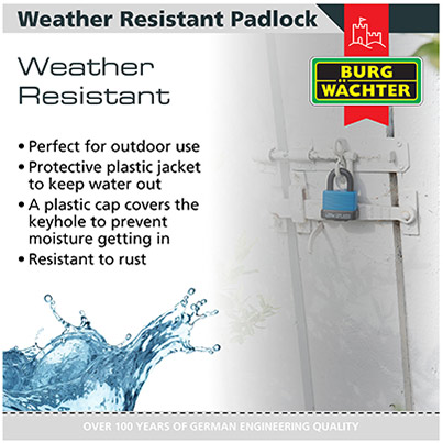 Burg-Wächter Splash Blue Weather-Resistant Padlock