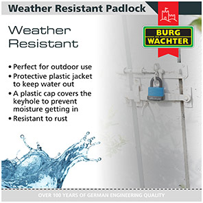 Burg-Wächter Splash Blue Weather-Resistant Padlock
