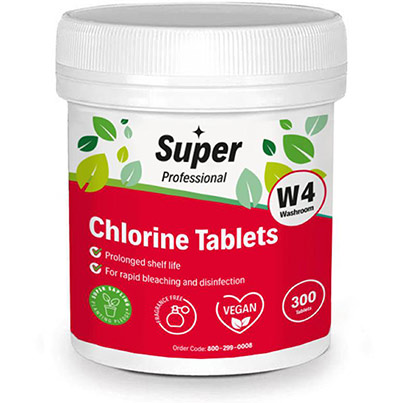 Super Professional W4 Chlorine Disinfectant Tablets (Tub of 300)