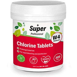 Super Professional W4 Chlorine Disinfectant Tablets (Tub of 300)