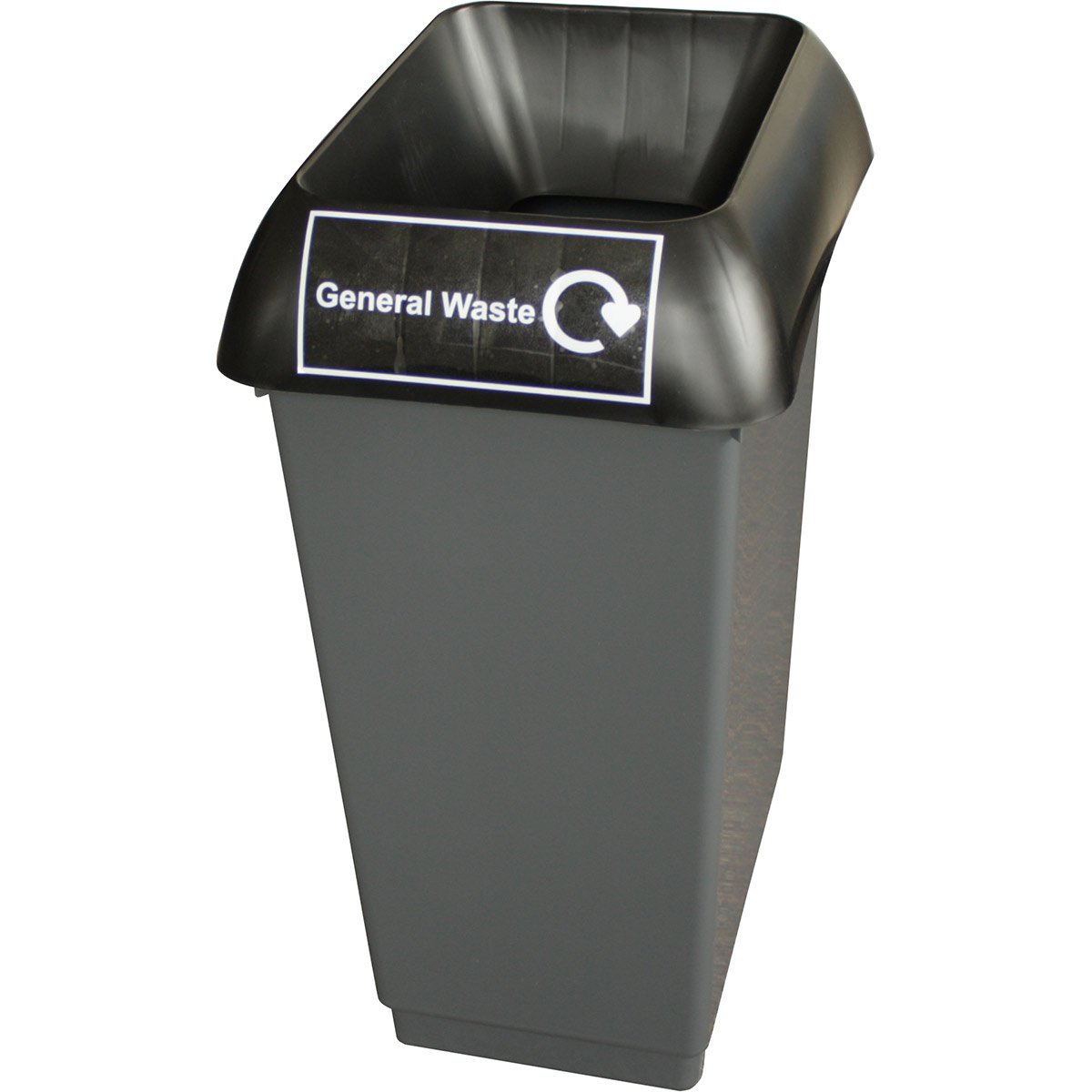 Grey 50L General Recycling Bin with Black Lid Not Branded Refuse