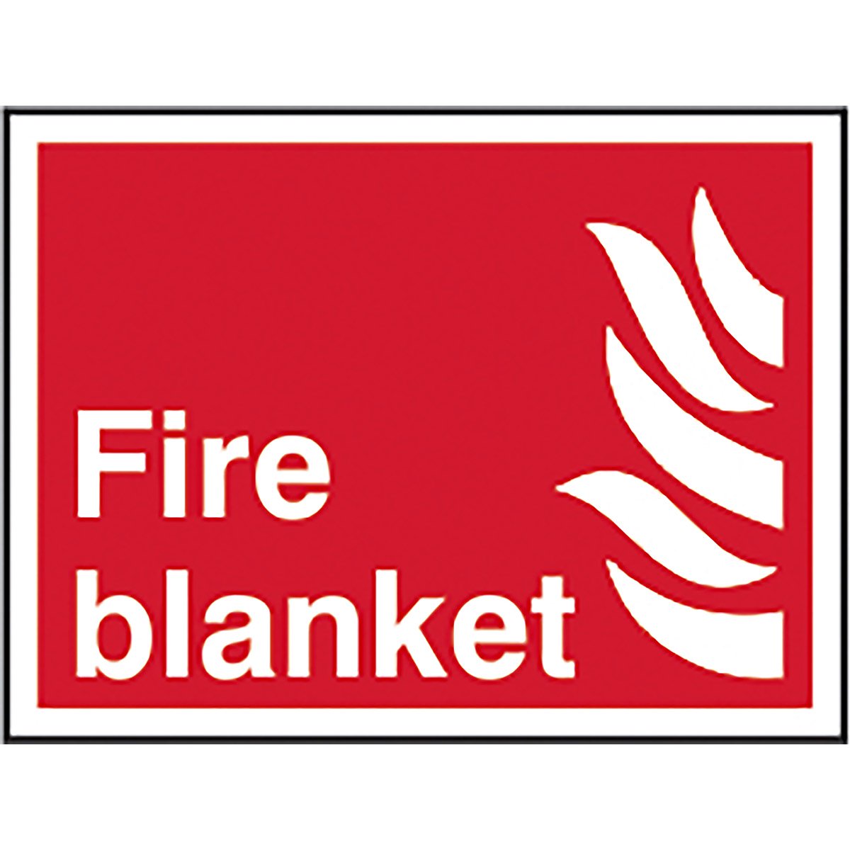 SelfAdhesive Vinyl "Fire Blanket" Sign 200mm x 150mm Spectrum