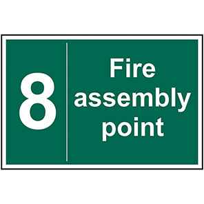PVC "8 Fire Assembly Point" Sign 300mm x 200mm