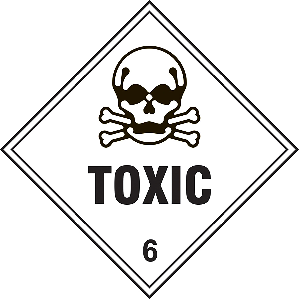 SelfAdhesive Vinyl "Toxic 6" Dangerous Goods Label 250mm (Pack of 10
