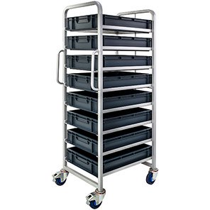 Barton Grey 8-Tier Euro Container Trolley with Trays
