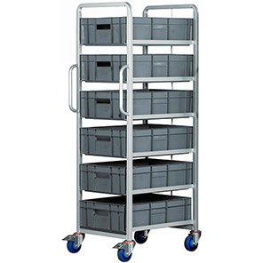 Barton Grey 6-Tier Euro Container Trolley with Trays