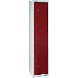 Link 51 Maroon Five-Tier Garment Dispenser Locker 1800mm x 380mm x 450mm