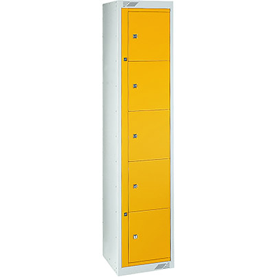 Link 51 Yellow Five-Tier Garment Dispenser Locker 1800mm x 380mm x 450mm