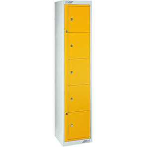 Link 51 Yellow Five-Tier Garment Dispenser Locker 1800mm x 380mm x 450mm