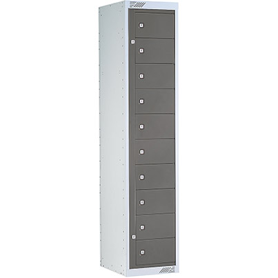 Link 51 Dark Grey 10-Tier Garment Dispenser Locker 1800mm x 380mm x 450mm