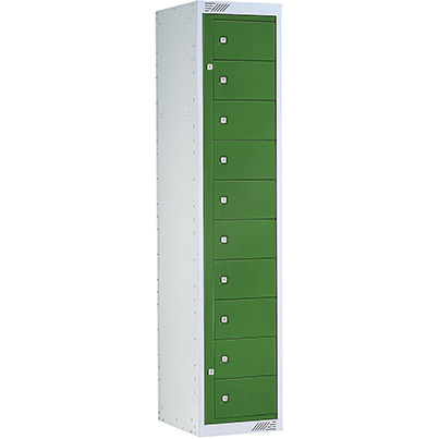 Link 51 Green 10-Tier Garment Dispenser Locker 1800mm x 380mm x 450mm