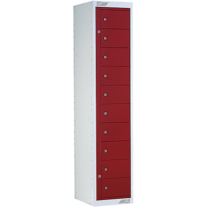 Link 51 Maroon 10-Tier Garment Dispenser Locker 1800mm x 380mm x 450mm