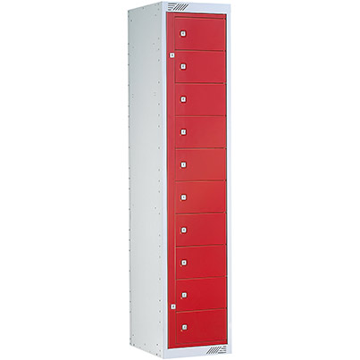 Link 51 Red 10-Tier Garment Dispenser Locker 1800mm x 380mm x 450mm