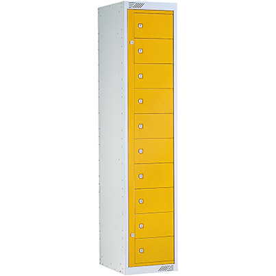 Link 51 Yellow 10-Tier Garment Dispenser Locker 1800mm x 380mm x 450mm