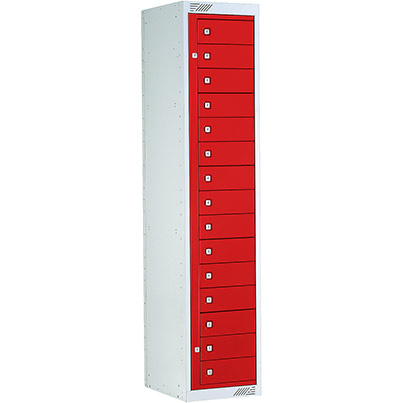 Link 51 Red 15-Tier Garment Dispenser Locker 1800mm x 380mm x 450mm