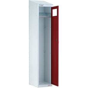 Link 51 Maroon Garment Collector Locker with Sloping Top 1800mm x 380mm x 450mm