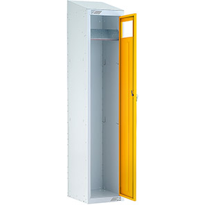 Link 51 Yellow Garment Collector Locker with Sloping Top 1800mm x 380mm x 450mm