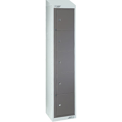Link 51 Dark Grey Five-Tier Garment Dispenser Locker with Sloping Top 1800mm x 380mm x 450mm